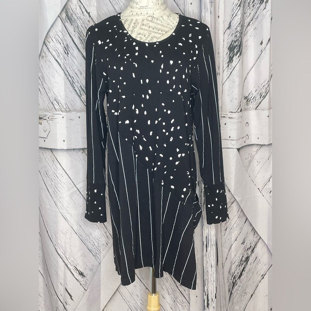 Snapdragon & Twig black & white Lagenlook dress Small